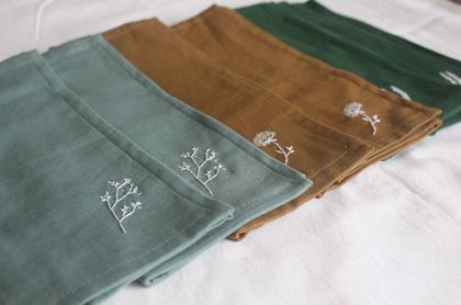 Hand Embroidered Cotton Napkins Set of 6